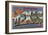 Texas - Greetings From The Lone Star State-Lantern Press-Framed Art Print