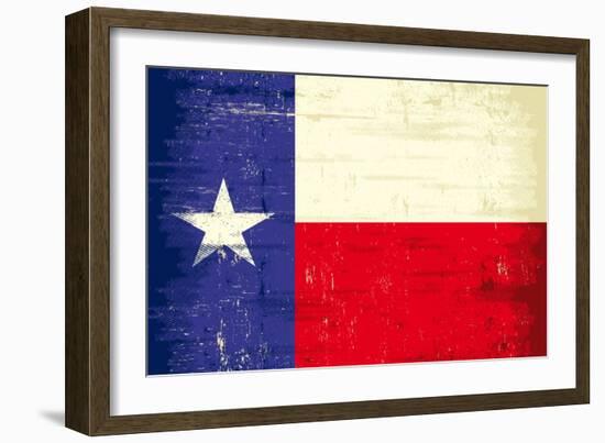 Texas Grunge Flag-TINTIN75-Framed Art Print