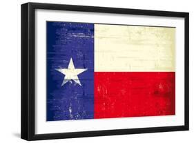 Texas Grunge Flag-TINTIN75-Framed Art Print