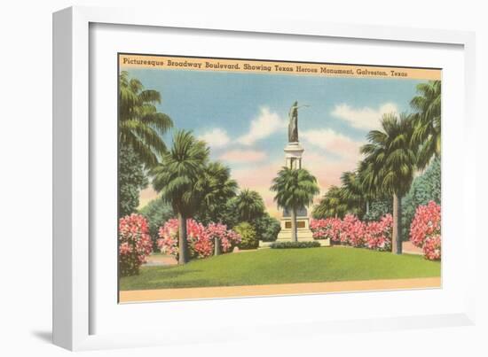 Texas Heroes Monument, Galveston, Texas-null-Framed Art Print