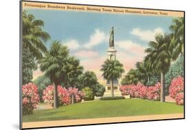 Texas Heroes Monument, Galveston, Texas-null-Mounted Art Print