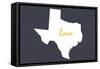 Texas - Home State - White on Gray-Lantern Press-Framed Stretched Canvas