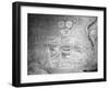 Texas, Hueco Tanks State Park. Pictograph of Tlaloc Indian Rain Deity-Dennis Flaherty-Framed Photographic Print