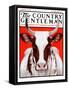 "Texas Longhorn," Country Gentleman Cover, February 9, 1924-Charles Bull-Framed Stretched Canvas