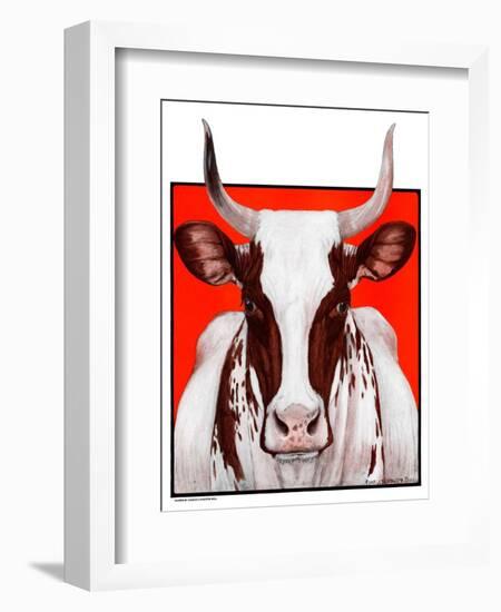 "Texas Longhorn,"February 9, 1924-Charles Bull-Framed Giclee Print