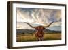Texas Longhorn Steer in Rural Utah, Usa.-Johnny Adolphson-Framed Photographic Print