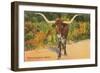 Texas Longhorn Steer-null-Framed Art Print