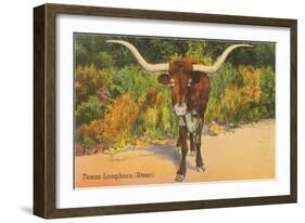 Texas Longhorn Steer-null-Framed Art Print