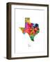 Texas Map-Michael Tompsett-Framed Art Print