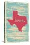 Texas Nostalgic Rustic Vintage State Vector Sign-one line man-Stretched Canvas