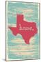 Texas Nostalgic Rustic Vintage State Vector Sign-one line man-Mounted Art Print