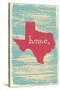 Texas Nostalgic Rustic Vintage State Vector Sign-one line man-Stretched Canvas