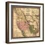 Texas, Oregon, and California - Vintage Map-Lantern Press-Framed Art Print