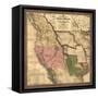 Texas, Oregon, and California - Vintage Map-Lantern Press-Framed Stretched Canvas