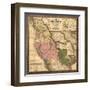 Texas, Oregon, and California - Vintage Map-Lantern Press-Framed Art Print