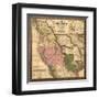 Texas, Oregon, and California - Vintage Map-Lantern Press-Framed Art Print