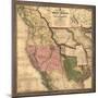 Texas, Oregon, and California - Vintage Map-Lantern Press-Mounted Art Print