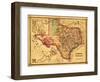 Texas - Panoramic Map-Lantern Press-Framed Premium Giclee Print
