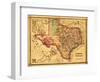 Texas - Panoramic Map-Lantern Press-Framed Premium Giclee Print