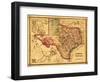 Texas - Panoramic Map-Lantern Press-Framed Art Print