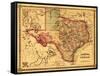 Texas - Panoramic Map-Lantern Press-Framed Stretched Canvas