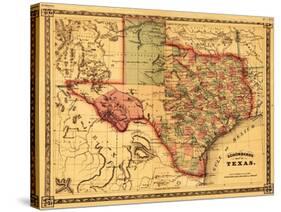 Texas - Panoramic Map-Lantern Press-Stretched Canvas