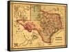 Texas - Panoramic Map-Lantern Press-Framed Stretched Canvas