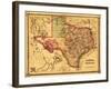 Texas - Panoramic Map-Lantern Press-Framed Art Print