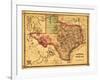 Texas - Panoramic Map-Lantern Press-Framed Art Print