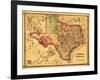 Texas - Panoramic Map-Lantern Press-Framed Art Print