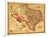 Texas - Panoramic Map-Lantern Press-Framed Art Print