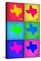 Texas Pop Art Map 1-NaxArt-Stretched Canvas