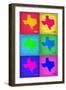 Texas Pop Art Map 1-NaxArt-Framed Art Print