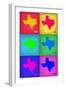 Texas Pop Art Map 1-NaxArt-Framed Art Print