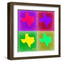 Texas Pop Art Map 2-NaxArt-Framed Art Print