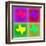 Texas Pop Art Map 2-NaxArt-Framed Art Print