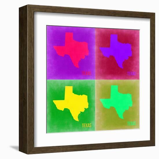 Texas Pop Art Map 2-NaxArt-Framed Art Print