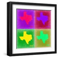 Texas Pop Art Map 2-NaxArt-Framed Art Print