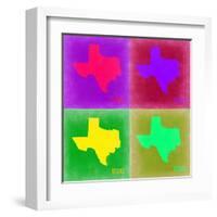 Texas Pop Art Map 2-NaxArt-Framed Art Print