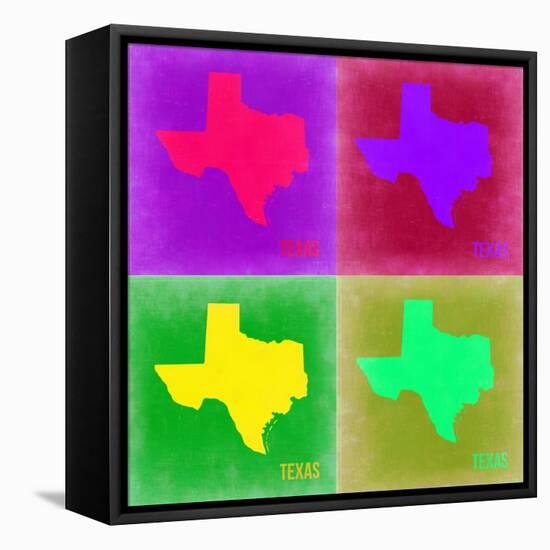 Texas Pop Art Map 2-NaxArt-Framed Stretched Canvas