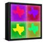 Texas Pop Art Map 2-NaxArt-Framed Stretched Canvas