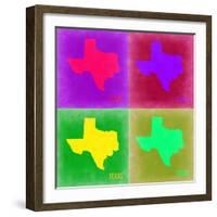 Texas Pop Art Map 2-NaxArt-Framed Art Print