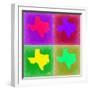 Texas Pop Art Map 2-NaxArt-Framed Art Print