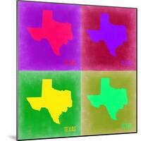 Texas Pop Art Map 2-NaxArt-Mounted Art Print