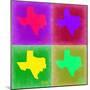 Texas Pop Art Map 2-NaxArt-Mounted Art Print