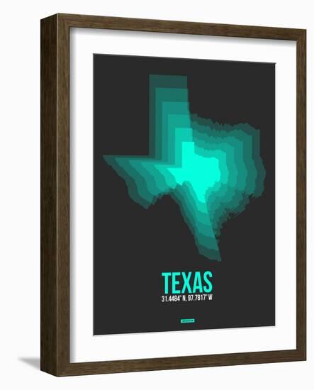 Texas Radiant Map 6-NaxArt-Framed Art Print