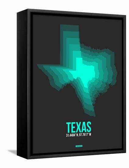 Texas Radiant Map 6-NaxArt-Framed Stretched Canvas