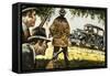 Texas Rangers Ambush a Car Driven by Bonnie and Clyde-null-Framed Stretched Canvas