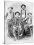 Texas Rangers Armed with Revolvers and Winchester Rifles, 1890 (B/W Photo)-American Photographer-Stretched Canvas