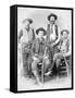 Texas Rangers Armed with Revolvers and Winchester Rifles, 1890 (B/W Photo)-American Photographer-Framed Stretched Canvas